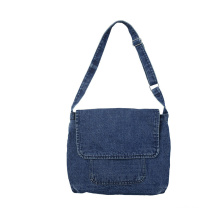 DEQI Women High Quality Simple Utility Fashion Denim Bag Durable Solid Color Handbag Casual Cowboy Shoulder Messenger Bag
